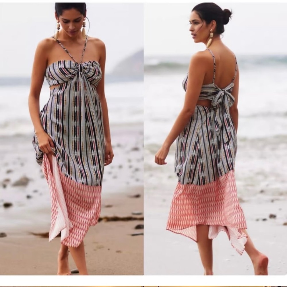 Anthropologie Gypsy Beach bohemain print maxi dress